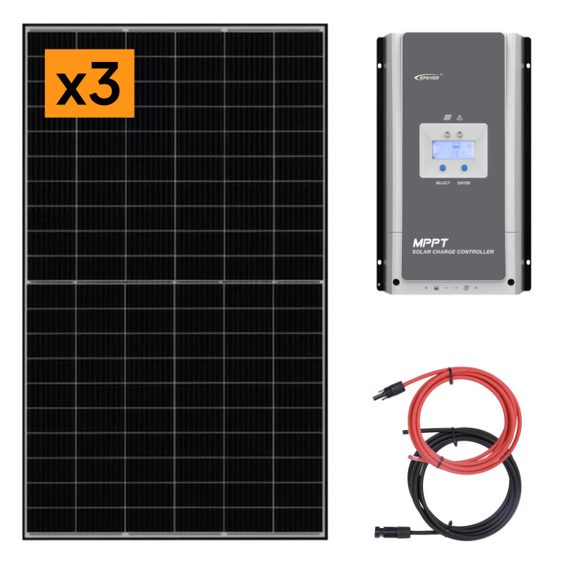 Panel słoneczny 3x435W z regulatorem ładowania 100A MPPT 12V
