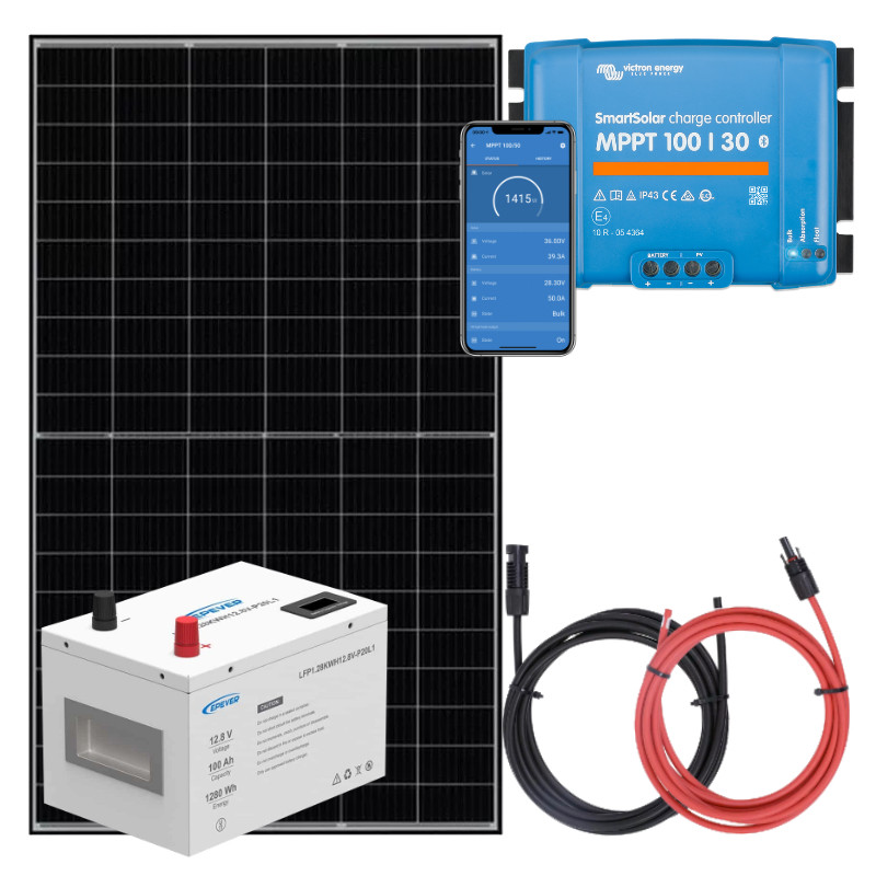 Panel słoneczny 435W i akumulator LiFePO4 100Ah z regulatorem MPPT