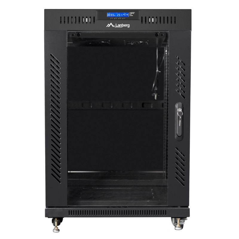 Obrazek produktu Szafa Rack Lanberg 19” 15U FF01-6615-12BL V2 z termostatem (SKU: 3980) - importowany z CSV (SunTrack)