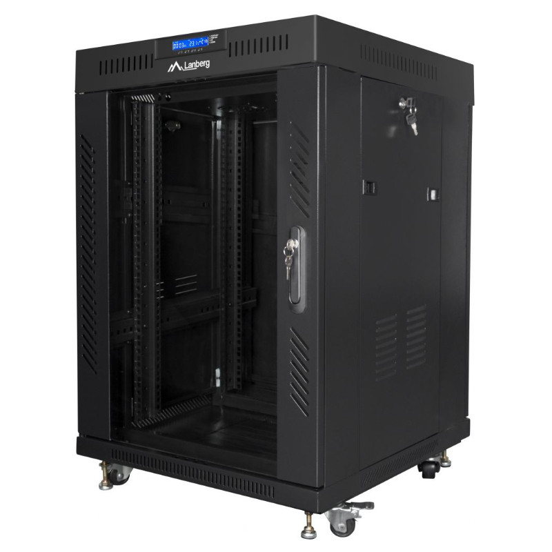 Obrazek produktu Szafa Rack Lanberg 19” 15U FF01-6615-12BL V2 z termostatem (SKU: 3980) - importowany z CSV (SunTrack)