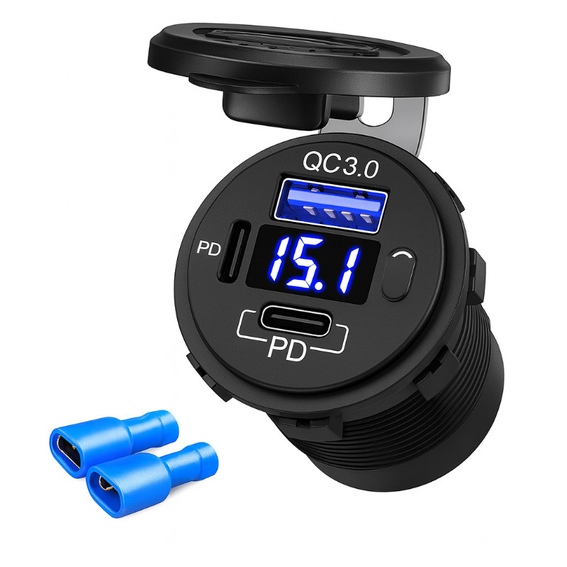 Obrazek produktu Ładowarka USB Solvian Dual Port LED QC3 PD (SKU: 4176) - importowany z CSV (SunTrack)