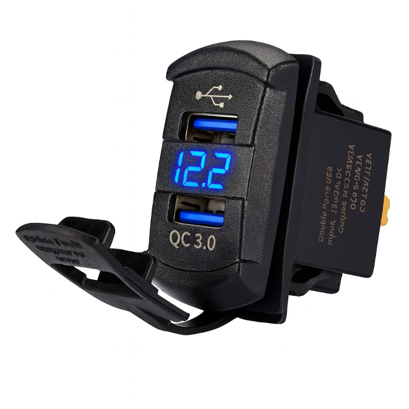 Obrazek produktu Ładowarka USB Solvian Dual Port USB LED QC3 (SKU: 4178) - importowany z CSV (SunTrack)